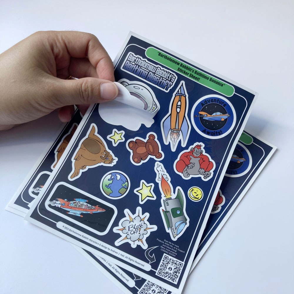 Impression d'autocollants pour enfants avec un livre