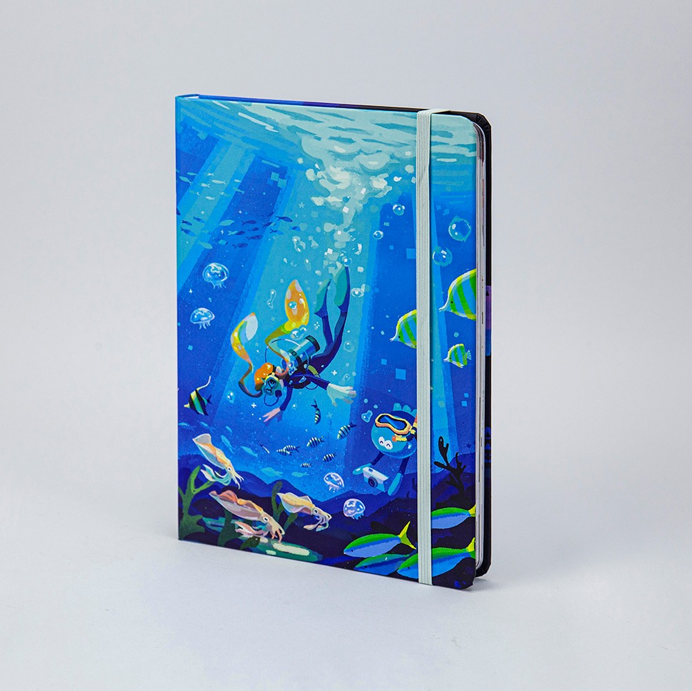 Carnet à reliure spirale avec impression de bande élastique